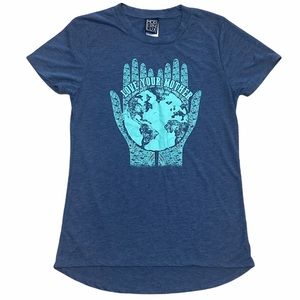 Modern Lux Mother Earth Nature Globe Blue Short Sleeve Graphic T-Shirt